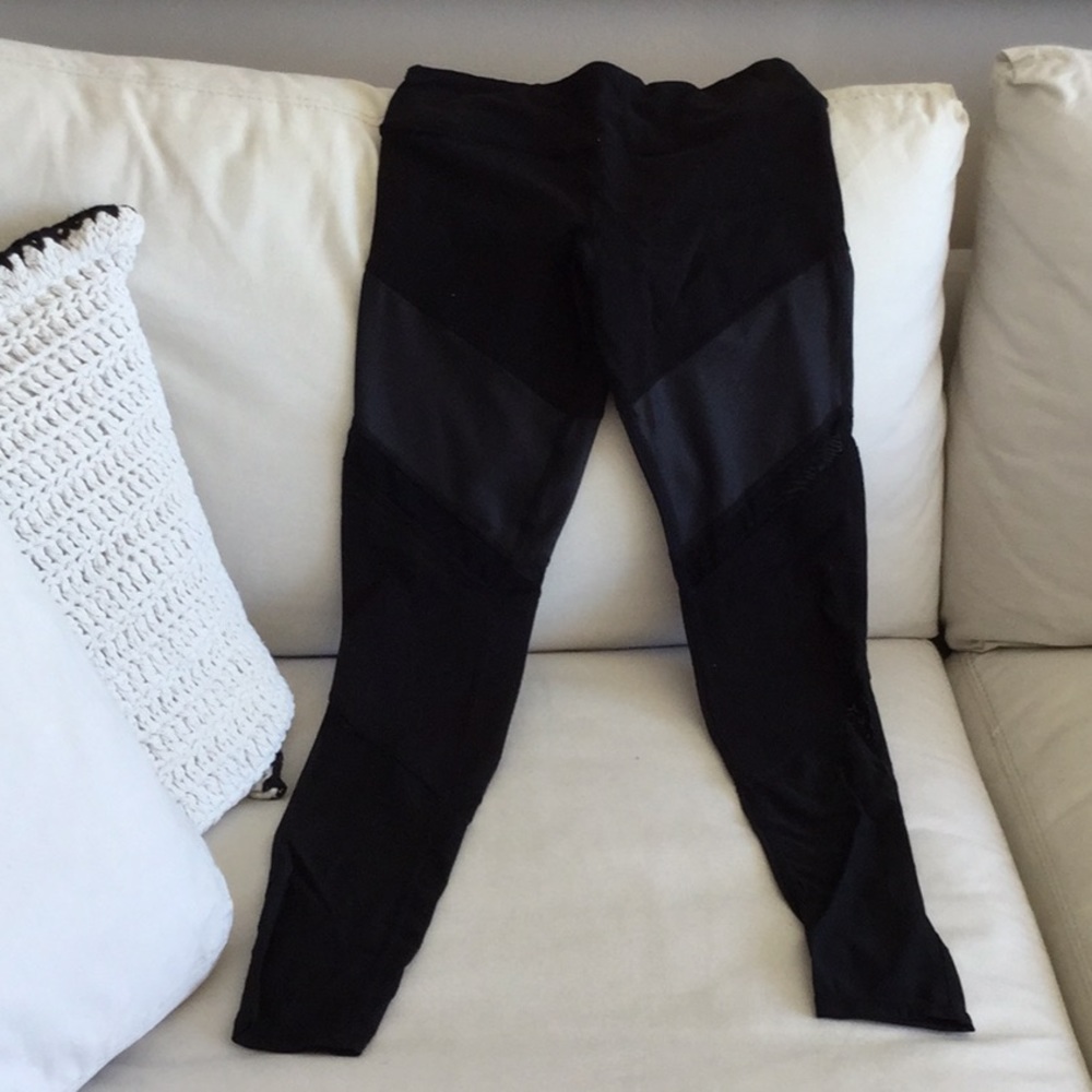 Black Alo pants with mesh detail